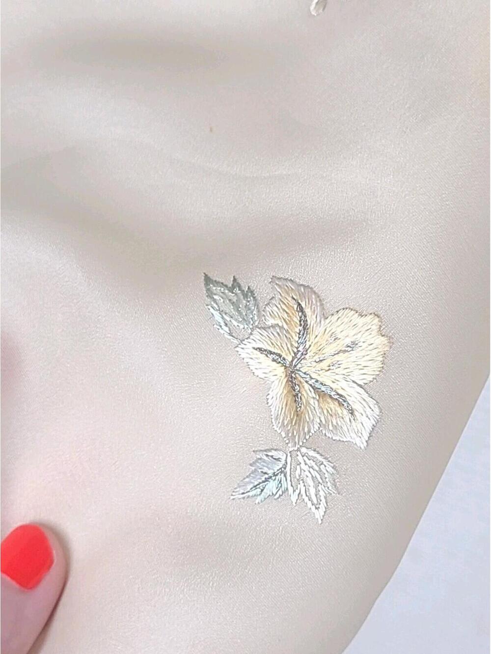Vintage Chinese Hanfu Jacket Shirt Sheer Green Tan Hand Stitched Ooak 34"b Small - Picture 6 of 9